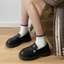Giày da đế bệt phong cách Anh cho nữ, giày lười đế mềm đa năng phong cách retro, giày đơn pho