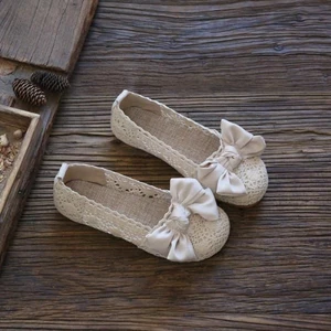 Giày Vải Nơ Lỗ Rỗng Giày Bà Bầu Đậu Hà Lan Giày Người Cá Giày Nữ
