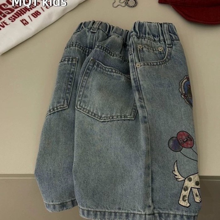 Quần short denim trẻ em, quần jean trẻ em, quần short phong cách mới mùa hè, quần short denim