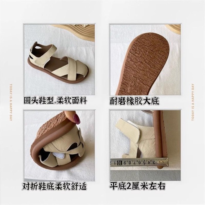 Giày học sinh đế bằng nữ, sandal đế mềm đa năng phong cách retro mũi nhọn, giày La Mã thông t