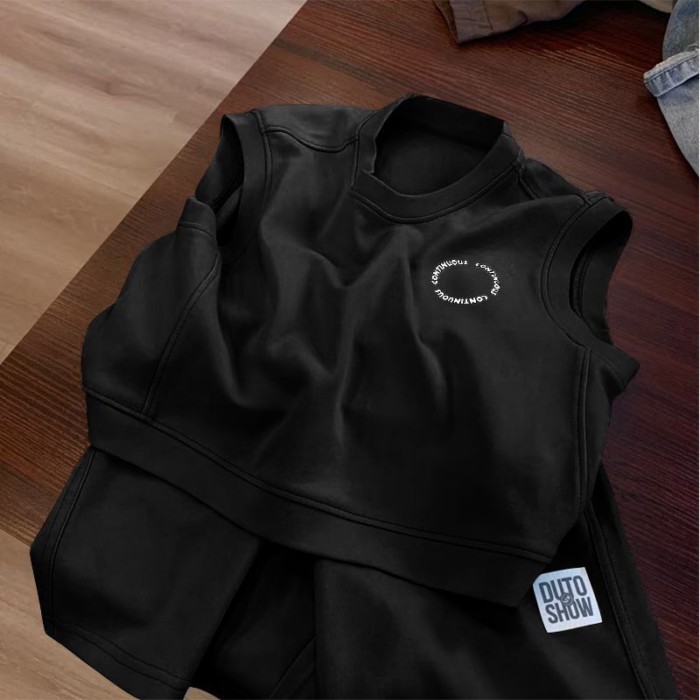 Bộ đồ hai mảnh cotton mỏng nguyên chất mùa hè dành cho trẻ em dành cho bé trai và bé gái áo v