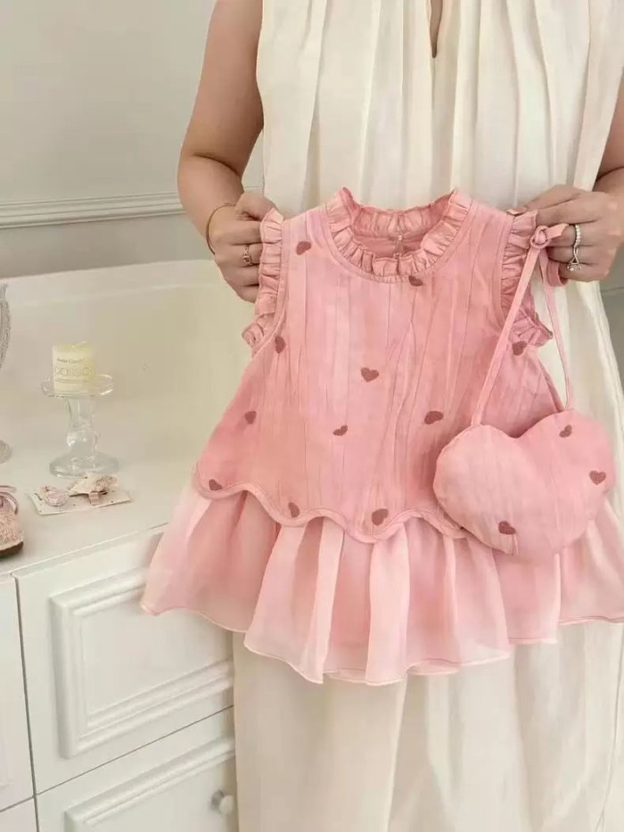 Mùa Hè Giữa Chiều Dài Phong Cách Ngọt Ngào 1 Bé Gái Yêu Váy Không Tay Ren Công Chúa 6