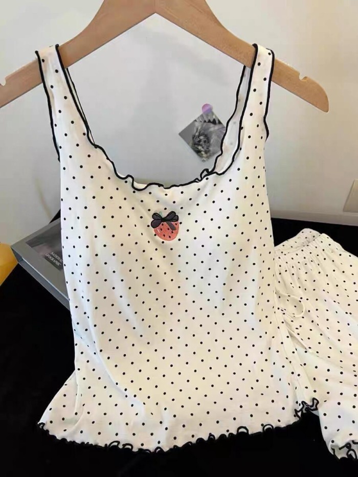 Yếm Một Mảnh Có Miếng Lót Ngực Cho Nữ Mùa Hè Tinh Khiết Ham Muốn Phong Cách Quần Short Chấm B