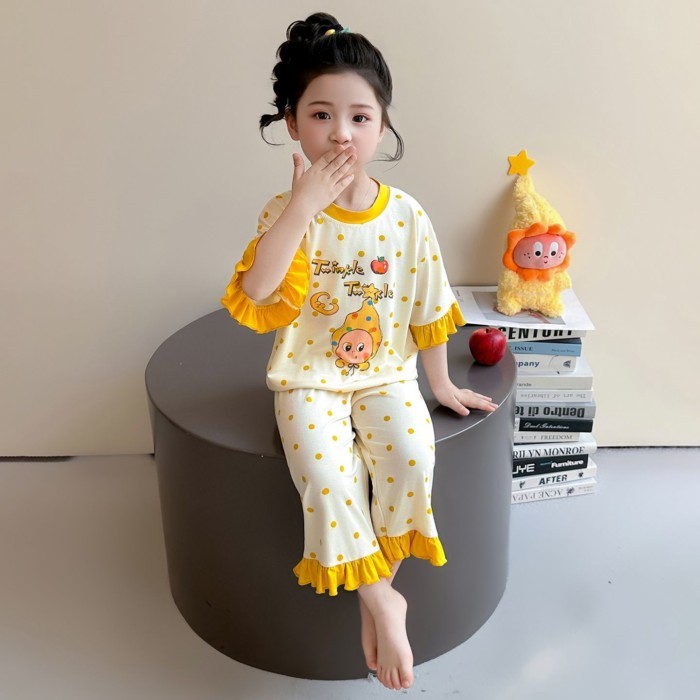 Bộ Đồ Ngủ Bé Gái Bộ Mới Bé Gái Băng Lụa Mỏng Hoạt Hình Điều Hòa Không Khí Phù Hợp Với Trẻ Em