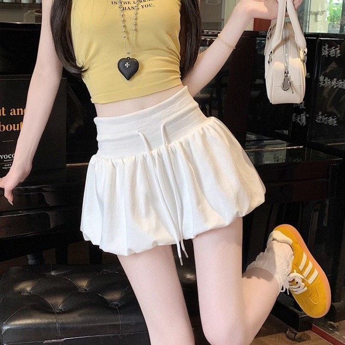 Váy nụ hoa, váy ôm, váy tutu dây rút co giãn thông thường, váy mini thể thao