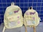Campus Sweet Hot Girl Sữa Ngôi Sao Vàng Schoolbag Màu Hồng Và Trắng Màu Sắc Tương Phản Họa Ti