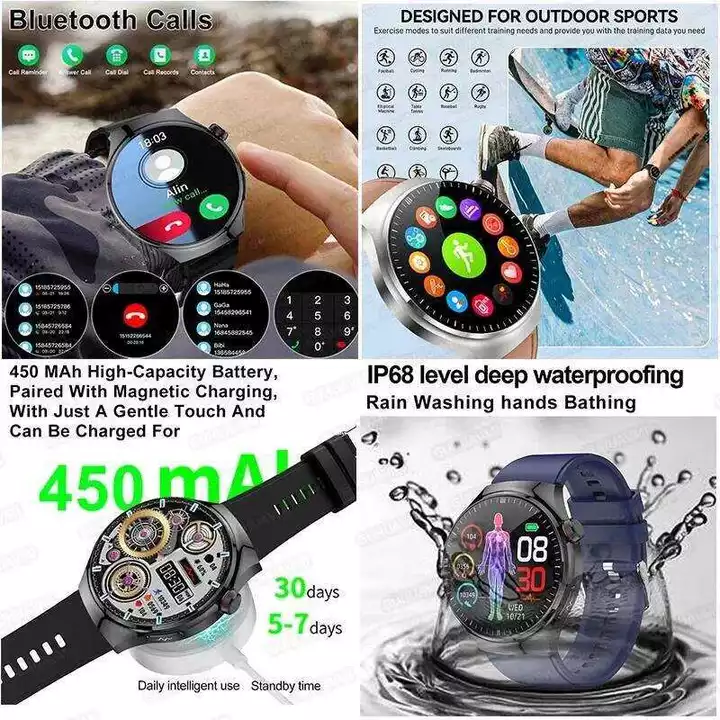 Đồng hồ thông minh đường huyết, axit uric, mỡ máu, điện tâm đồ (ECG) + PPG, đo huyết áp, gọi Bluetooth, theo dõi sức kh – 6