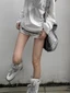 Quần short denim đính cườm hạng nặng của Mỹ dành cho nữ, quần short che mông gợi cảm, retro