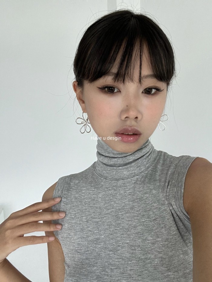 Have u desgin Phong Cách Hàn Quốc Tất Cả Trận Đấu Bạc Dây Kim Loại Hoa Bông Tai Thời Trang ins Tính Khí Cao Cấp Bông Tai Đơn Giản