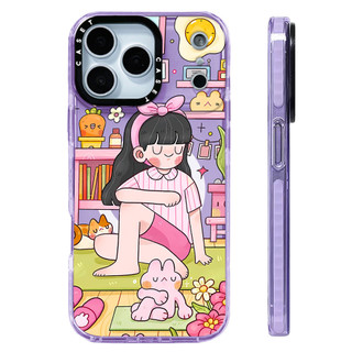 Phim Hoạt Hình Dễ Thương Tại Nhà Yoga Girl Vỏ Sạc Từ Tính Không Dây Tương Thích Cho IPhone16E 14Plus 11 12 13 15 16 17 Pro Max Cover 17AIR Silicon Mềm Trong Suốt Ốp Lưng Chống Sốc