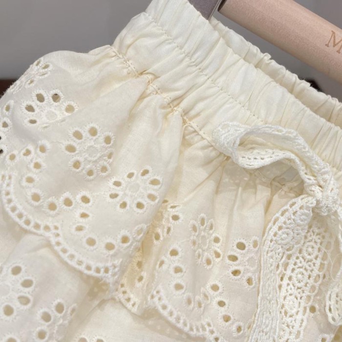 Quần short cotton thân thiện với da bé gái Quần ren bé gái nóng bỏng