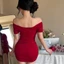 Thiết kế thời trang thuần khiết khao khát của Pháp, váy một vai, kiểu dáng đa dạng, váy ngắn