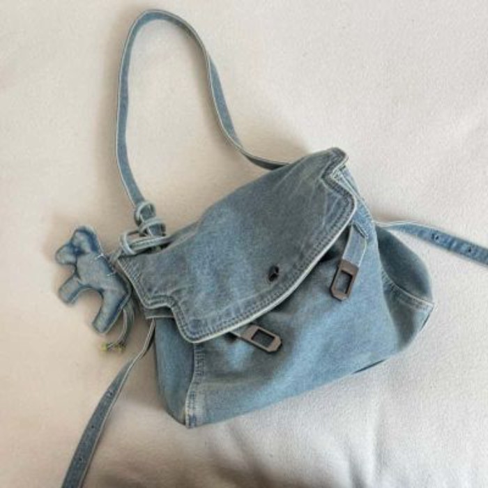 Denim Thời Trang Túi Đeo Ngang Denim Dung Tích Lớn Đi Lại Túi Retro Mới Thường Ngày Đa Năng Đeo Vai