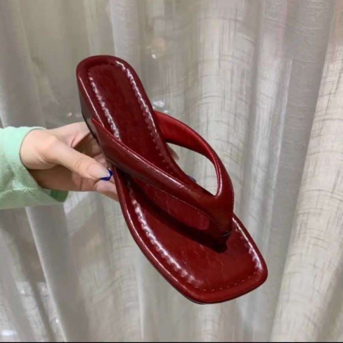 Dép xỏ ngón đế nêm mặc ngoài mùa hè cho nữ, sandal thời trang, sandal phong cách nghỉ dưỡng bãi biể