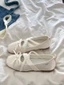 Màu Xám Retro Quai Nơ Phong Cách Ballet Giày Mary Jane Cho Nữ Mùa Xuân Mới Dẹt Giày Đơn