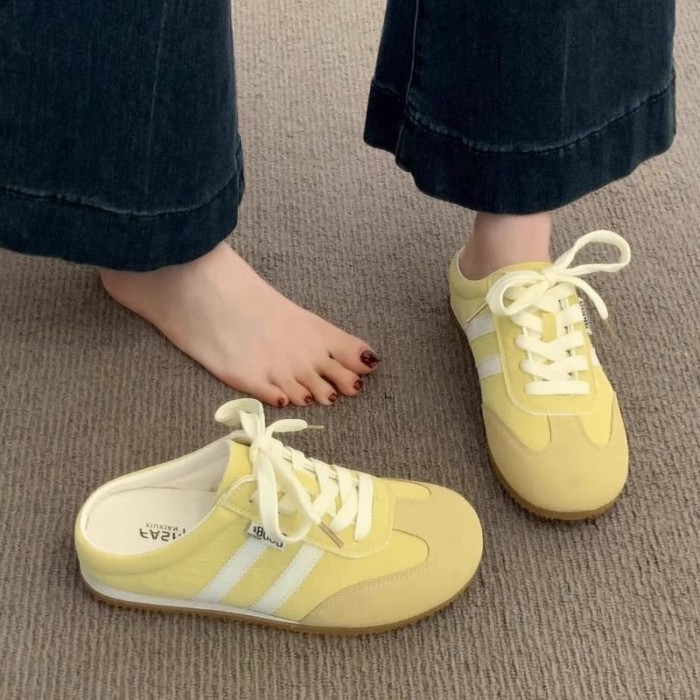 Dép Đế Dày Cho Nữ Áo Khoác Ngoài Mùa Hè Phong Cách Mới Bao Đầu Nửa Dép Tăng Slip-On Nữ Giày Xiao