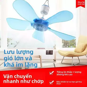 Quạt trần nhỏ gia đình, quạt treo mini yên tĩnh cho phòng ngủ, quạt trần có màn chống muỗi, quạt điện nhỏ treo cho ký tú