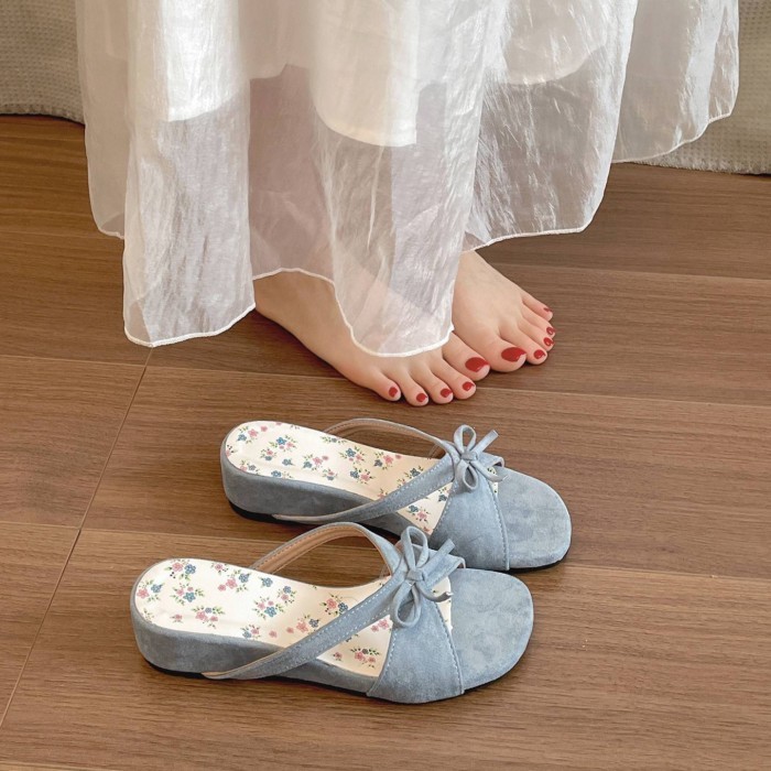 Dép xỏ ngón đế cao kiểu Pháp cho nữ, mặc mùa hè với váy, sandal đa năng