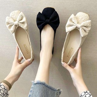Giày Doudou cho nữ phong cách Hàn Quốc đế phẳng chống trượt nhẹ nhàng giày nữ đế mềm một bước