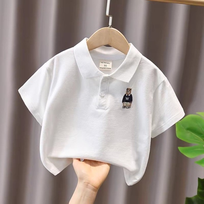 Áo sơ mi POLO trẻ em  phong cách Hàn Quốc mềm mại, thoải mái, ve áo rộng vừa vặn, đa năng, nhẹ