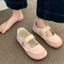 Giày huấn luyện đạo đức Velcro thoáng khí Giày trắng đế phẳng phổ biến dành cho phụ nữ mang t