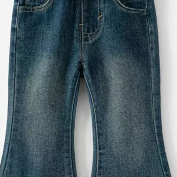Quần bé gái, quần dài thời trang thường ngày cho bé, quần ống loe denim cho trẻ em