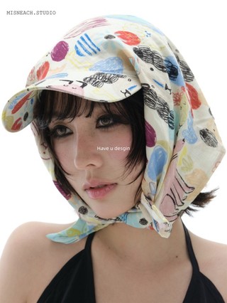 Have u desgin Hoạt Hình Nhật Bản Graffiti Dây Đeo Mũ Bóng Chày Nữ Thời Trang Hot Girl Đường Phố Khăn Mũ Chống Nắng Nam