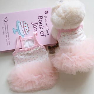 [Sẵn Sàng] Đầm Công Chúa Lông Tơ Phong Cách Ba Lê Dễ Thương Xuân Hè Mèo Thoáng Khí Chó Nhỏ Maltese Shih Tzu Quần Áo Thú Cưng 0.5-7kg