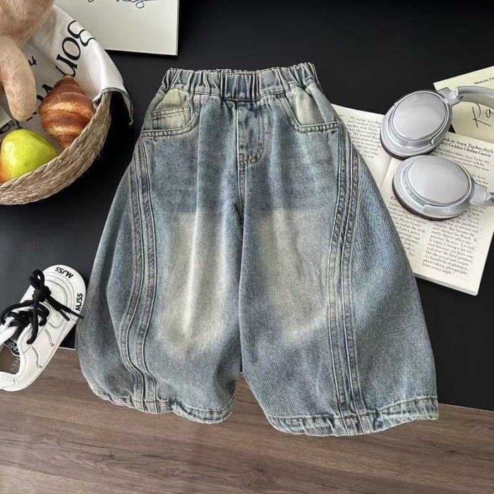 Quần jeans trẻ em, quần xuân thu, quần tây bé trai phong cách Hàn Quốc mới, quần áo trẻ em ph