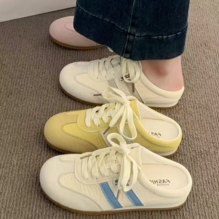 Dép Đế Dày Cho Nữ Áo Khoác Ngoài Mùa Hè Phong Cách Mới Bao Đầu Nửa Dép Tăng Slip-On Nữ Giày Xiao
