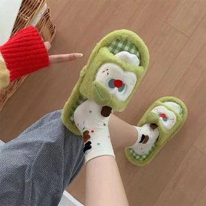 Apple Dép Lanh Nữ Bốn Mùa Nhà Trong Nhà Cotton Và Vải Lanh Thoáng Khí Chống Trơn Trượt Im Lặn