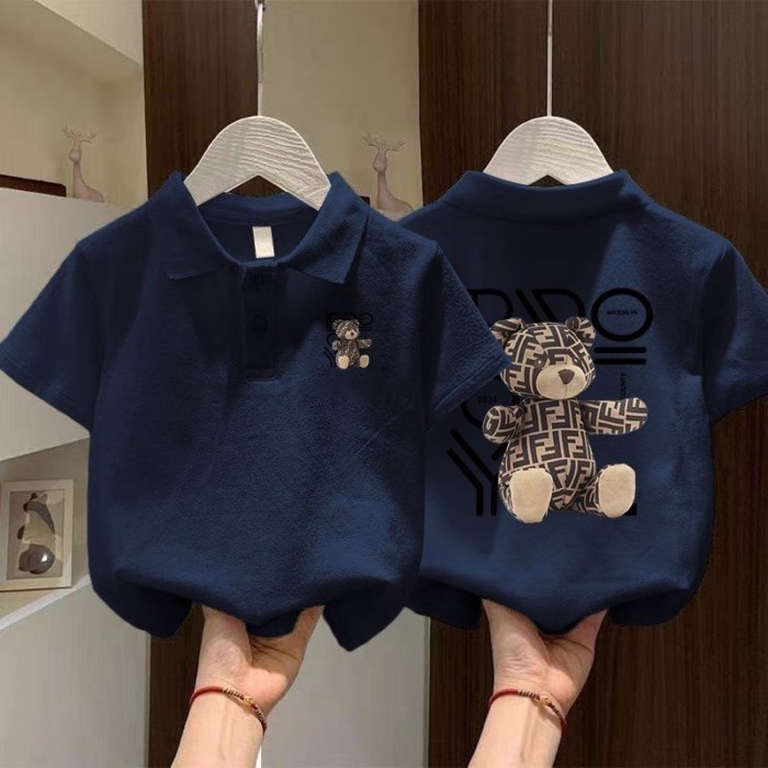 Áo trẻ em nửa tay vừa và lớn cho trẻ em Áo sơ mi POLO mùa hè ve áo trẻ em quần áo ngắn tay th