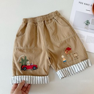 Quần mỏng mùa hè dành cho trẻ em ~ Quần short cuộn tròn bằng vải cotton nguyên chất kiểu Nhật