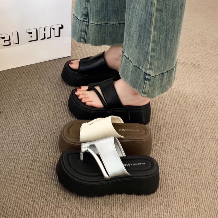 Dép xỏ ngón đế dày đế dày nữ mặc mùa hè không mỏi chân, dép xỏ ngón đi biển thời trang cao cấp