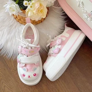 Hoạt hình dễ thương cô gái Nhật Bản nổi tiếng giày trắng đế dày giày thường sinh viên giày th