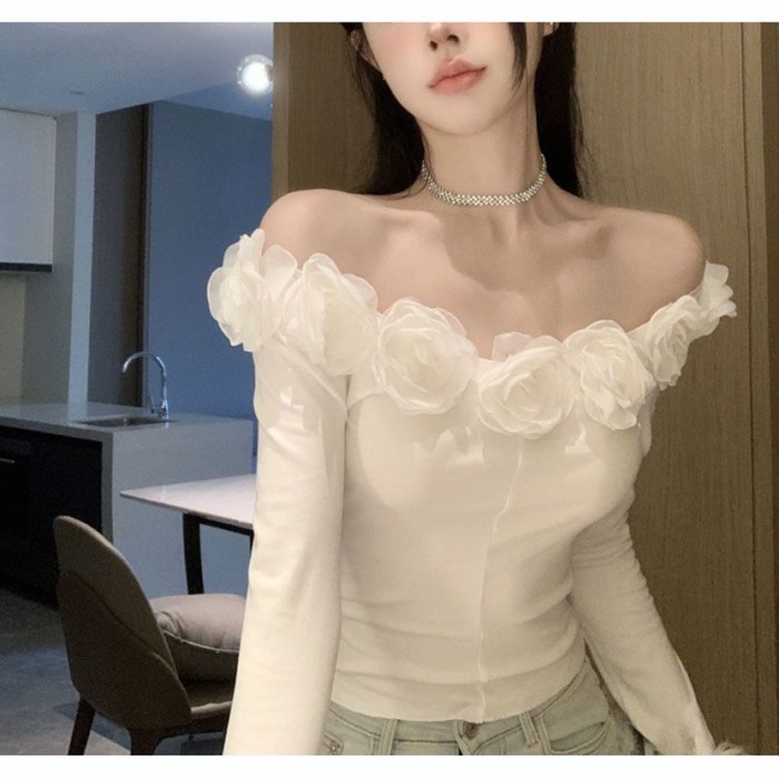 Váy ren hoa hồng cao cấp, cảm giác ba chiều gợi cảm, thiết kế lộ xương cổ - Perfect Fall Choice