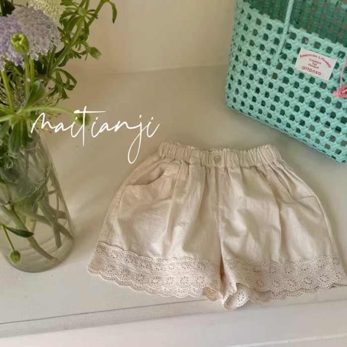 bé gái nguyên chất quần short cotton đơn giản và đa năng màu trơn dáng rộng thoáng khí quần r