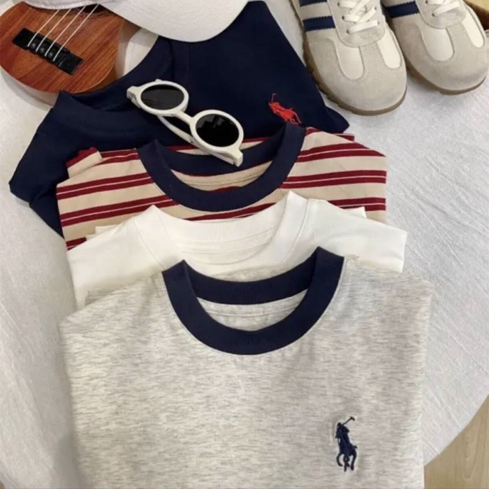 Chất lượng cao vải cotton chải kỹ trẻ em mùa hè thêu tay ngắn T cotton