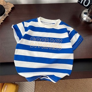 Bộ đồ bé trai mùa hè sọc ngắn kiểu Anh, quần áo bé trai sành điệu và bộ đồ hai mảnh cho trẻ em