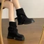 Retro Maillard Tăng Chiều Cao Giày Boot Cổ Ngắn Cho Nữ Mùa Xuân Và Mùa Hè Mới Nhỏ Giày Bốt Ma