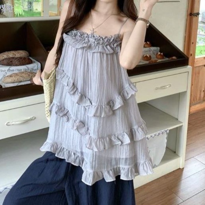 Xù Lông Tím Yếm Nữ Thu Đông Mới Ngắn Áo Khoác Ngoài Không Tay Lộ Xương Đòn Hàng Đầu Hợp Thời