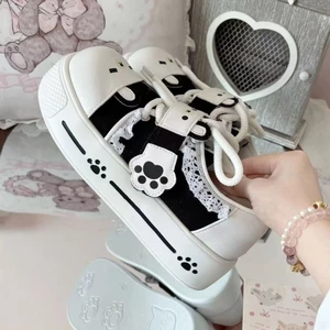 Giày bốt nữ đế dày hình mèo dễ thương giày bánh mỳ tăng chiều cao nhẹ đa năng cho học sinh