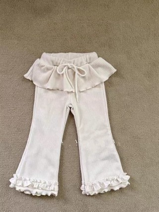 Quần dài xuân thu phong cách Hàn Quốc cho bé gái, quần culottes giả hai dây ống loe cho bé gái và q