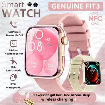 Đồng NFC chính hãng mới 2025 màn hình AMOLED 1.85 inch, đo huyết áp, nhịp tim, sức khỏe phụ nữ, chống nước, đồng hồ thô