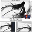 Thảm chơi nghệ thuật Samurai nữ màu đen trắng - 14X24 inch, chống trượt, hoàn hảo cho người hâm mộ trò chơi thẻ giao dịch, cuộc họp gia đình & có thiết kế mực Samurai sống động