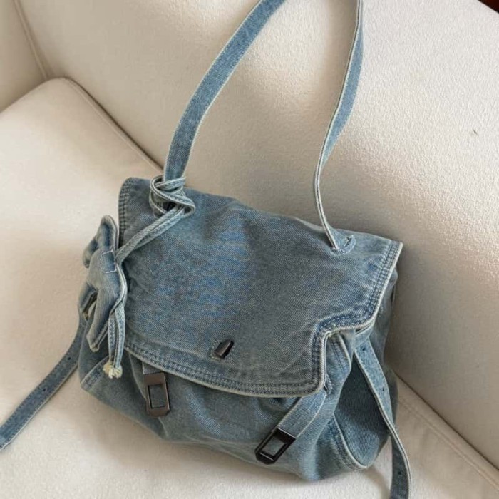 Denim Thời Trang Túi Đeo Ngang Denim Dung Tích Lớn Đi Lại Túi Retro Mới Thường Ngày Đa Năng Đeo Vai