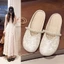 Bạc Ren Baotou Nửa Kéo Nữ Mùa Hè Ngọc Trai Pháp Mary Jane Bên Ngoài Mặc Giày Sandal Đế Mềm Lười