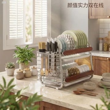 Order🥑 Giá để bát đĩa Giá để đồ nhà bếp Giá để đồ mặt bàn Giá để đồ bát đĩa đa năng Giá để đồ bát đĩa