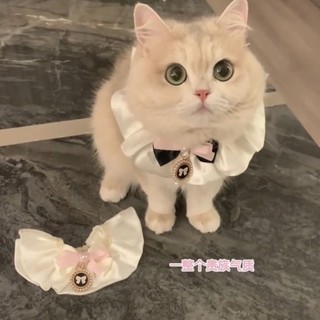 [Hàng có sẵn] Khăn nước bọt cho mèo Nơ trang trí chó Ren Yếm dễ thương 2-11kg