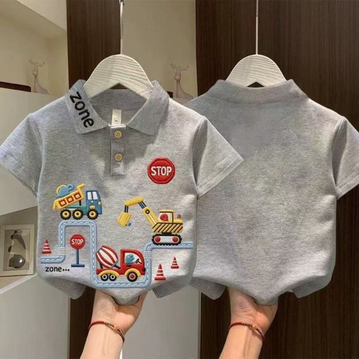 Áo polo trẻ em tay ngắn mùa hè trẻ em thương hiệu Hàn Quốc Áo thun Ultraman thời trang cho bé
